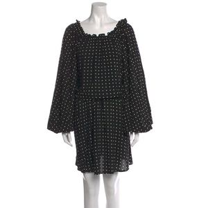 ROTATE BIRGER CHRISTENSEN Carly Off-The-Shoulder Mini Dress Polka Dot Size 6